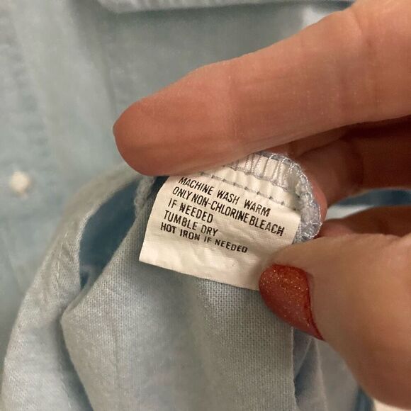 Vintage Y2K Levi’s chambray button up long sleeve shirt big boy’s L 16/18 - Picture 5 of 6